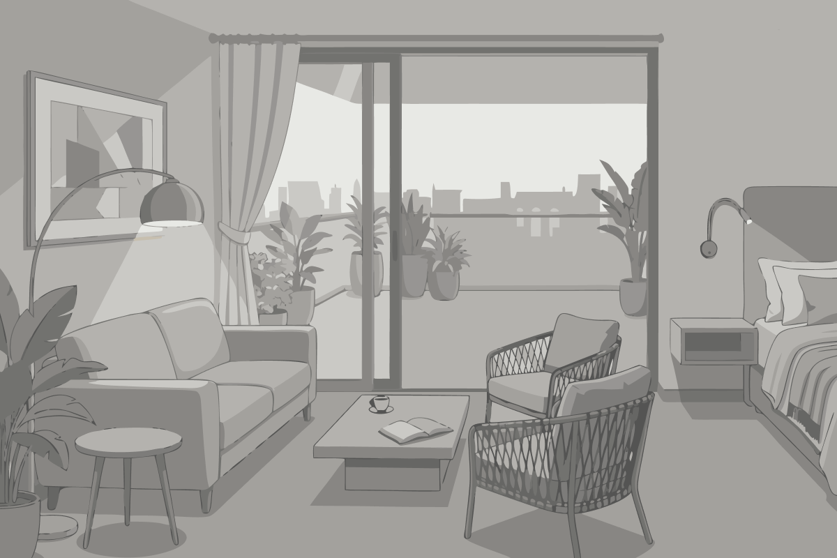 Quarto Duplo com Vista do Jardim